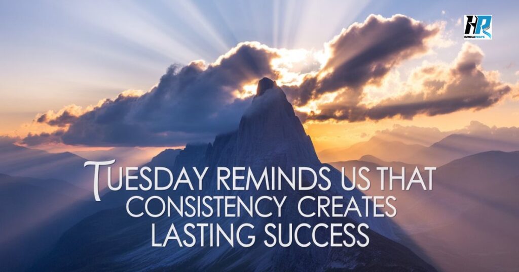 Inspirational good morning Tuesday blessings quote about consistency and success