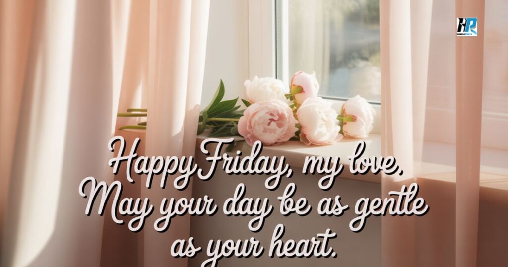 Romantic Friday blessings for her with soft pastel background and loving message