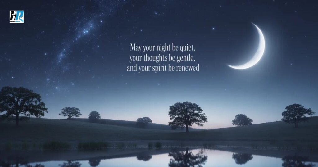 Wednesday night blessings image with peaceful moonlit landscape and calming midweek prayer